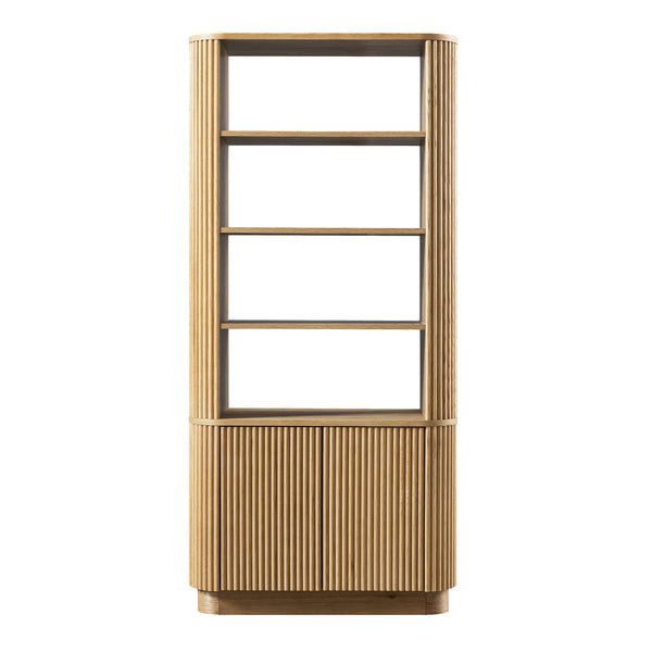 Maru Bookcase with Cabinet, Oak