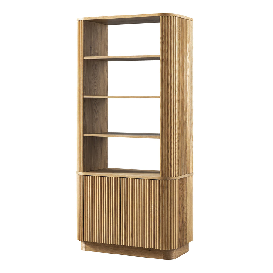 Maru Bookcase with Cabinet, Oak