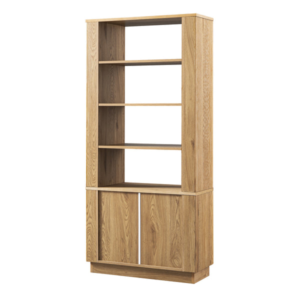 Maru Bookcase with Cabinet, Oak