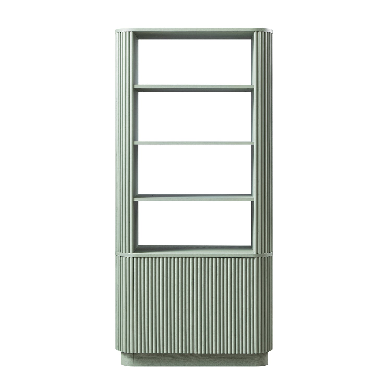 Maru Bookcase with Cabinet, Sage Green