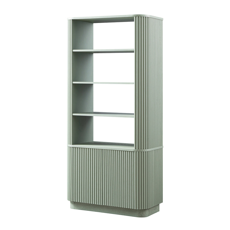 Maru Bookcase with Cabinet, Sage Green