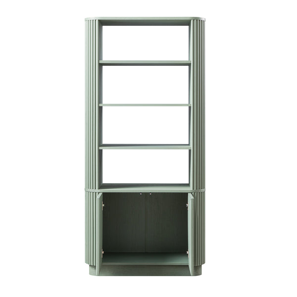 Maru Bookcase with Cabinet, Sage Green