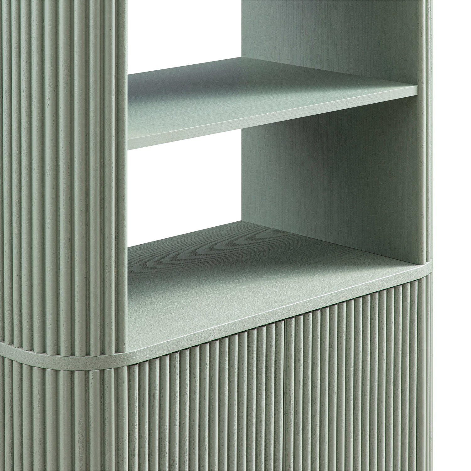 Maru Bookcase with Cabinet, Sage Green