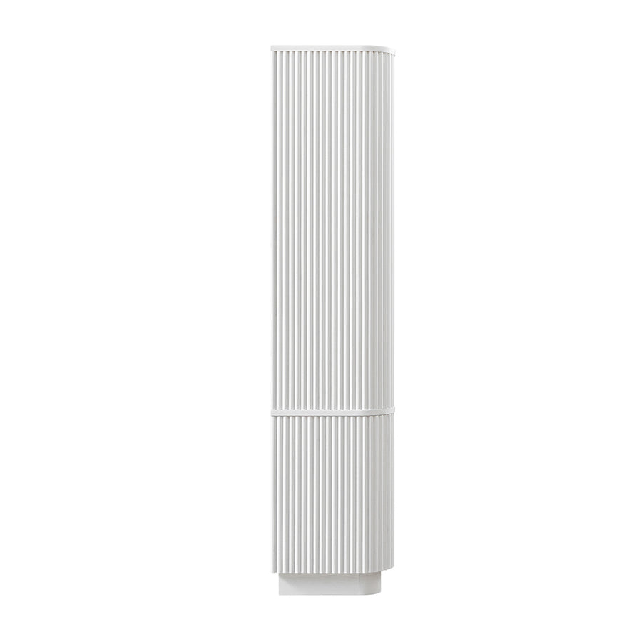 Maru Bookcase with Cabinet, Washed White
