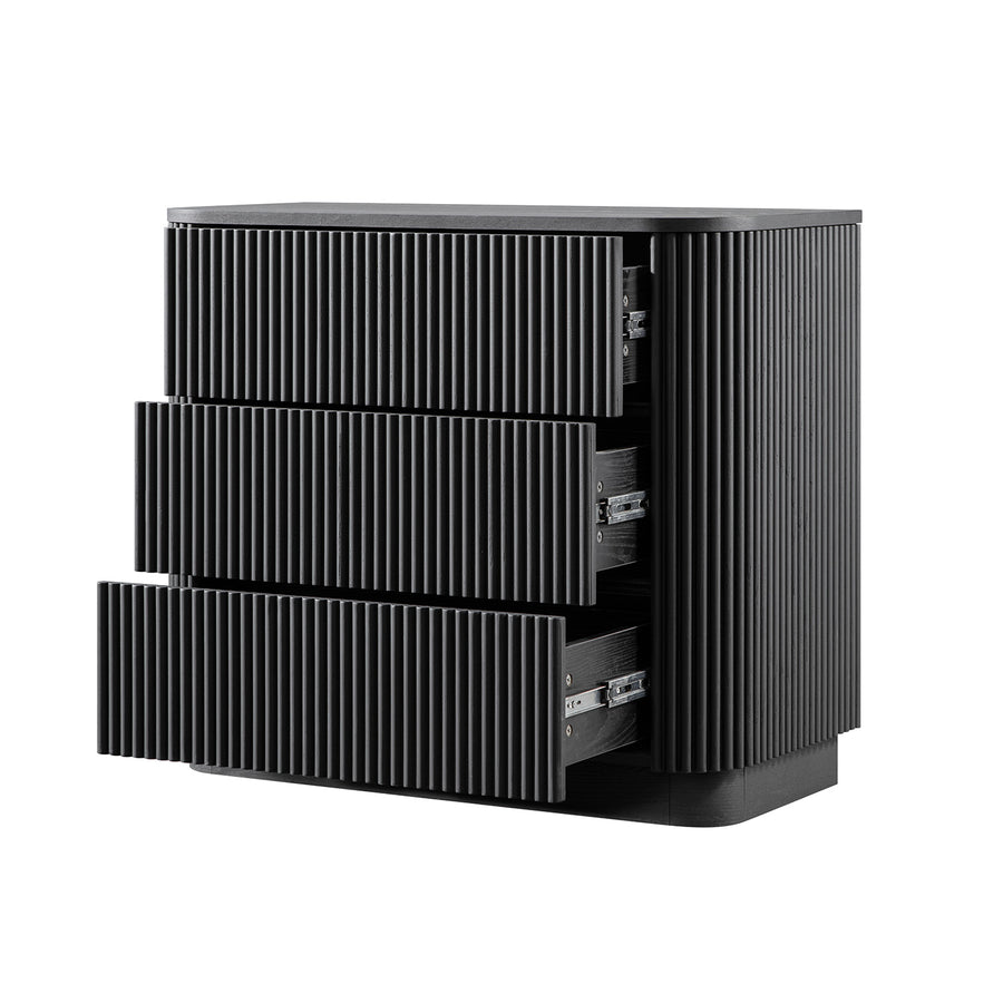 Maru Chest of 3 Drawers, Black