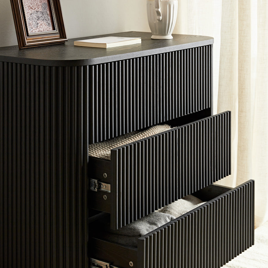 Maru Chest of 3 Drawers, Black