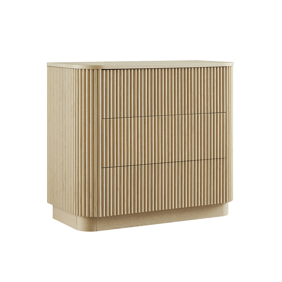 Maru Chest of 3 Drawers, Greige Oak