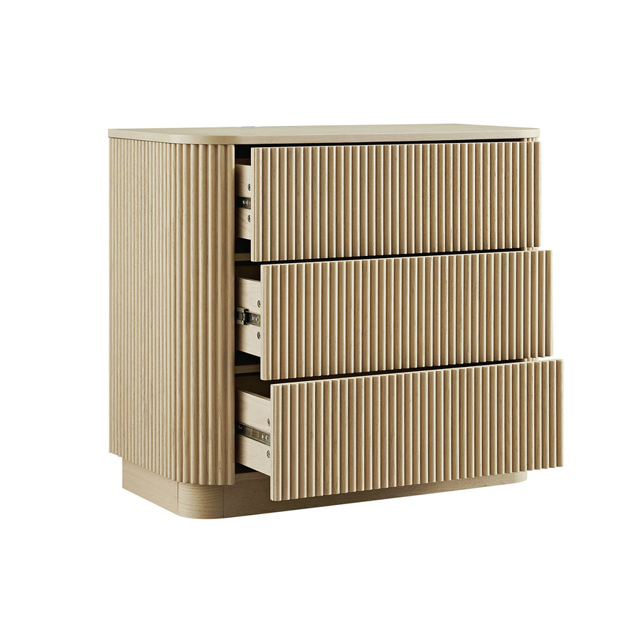 Maru Chest of 3 Drawers, Greige Oak
