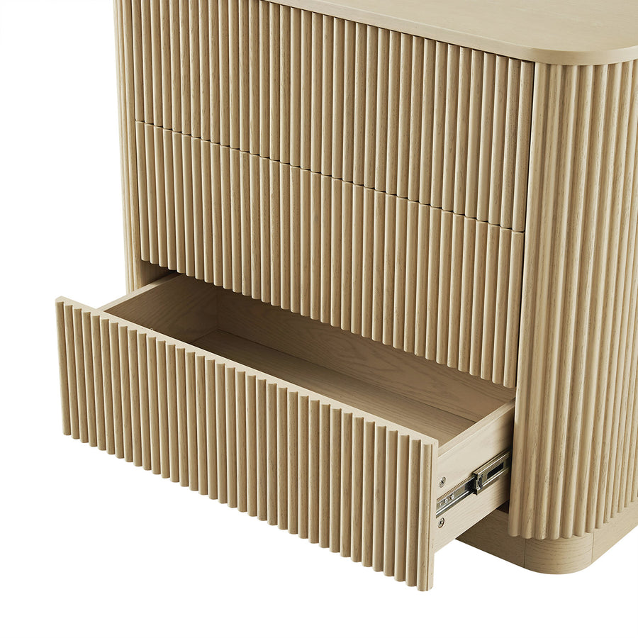 Maru Chest of 3 Drawers, Greige Oak