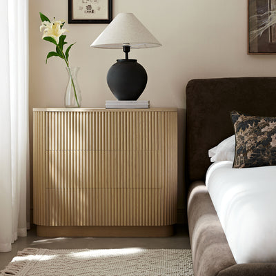 Maru Chest of 3 Drawers, Greige Oak
