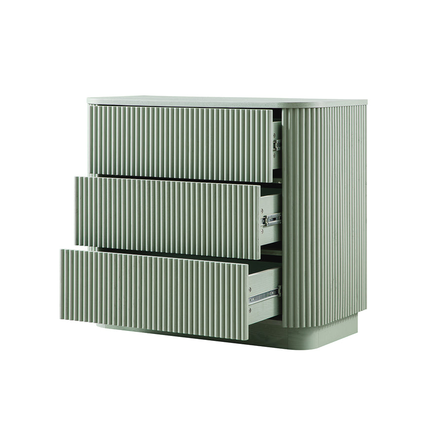 Maru Chest of 3 Drawers, Sage Green