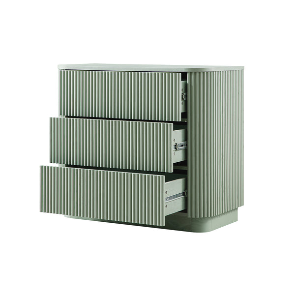 Maru Chest of 3 Drawers, Sage Green