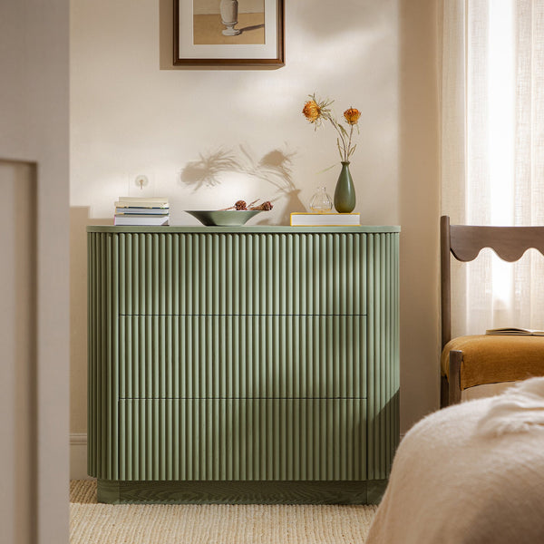 Maru Chest of 3 Drawers, Sage Green