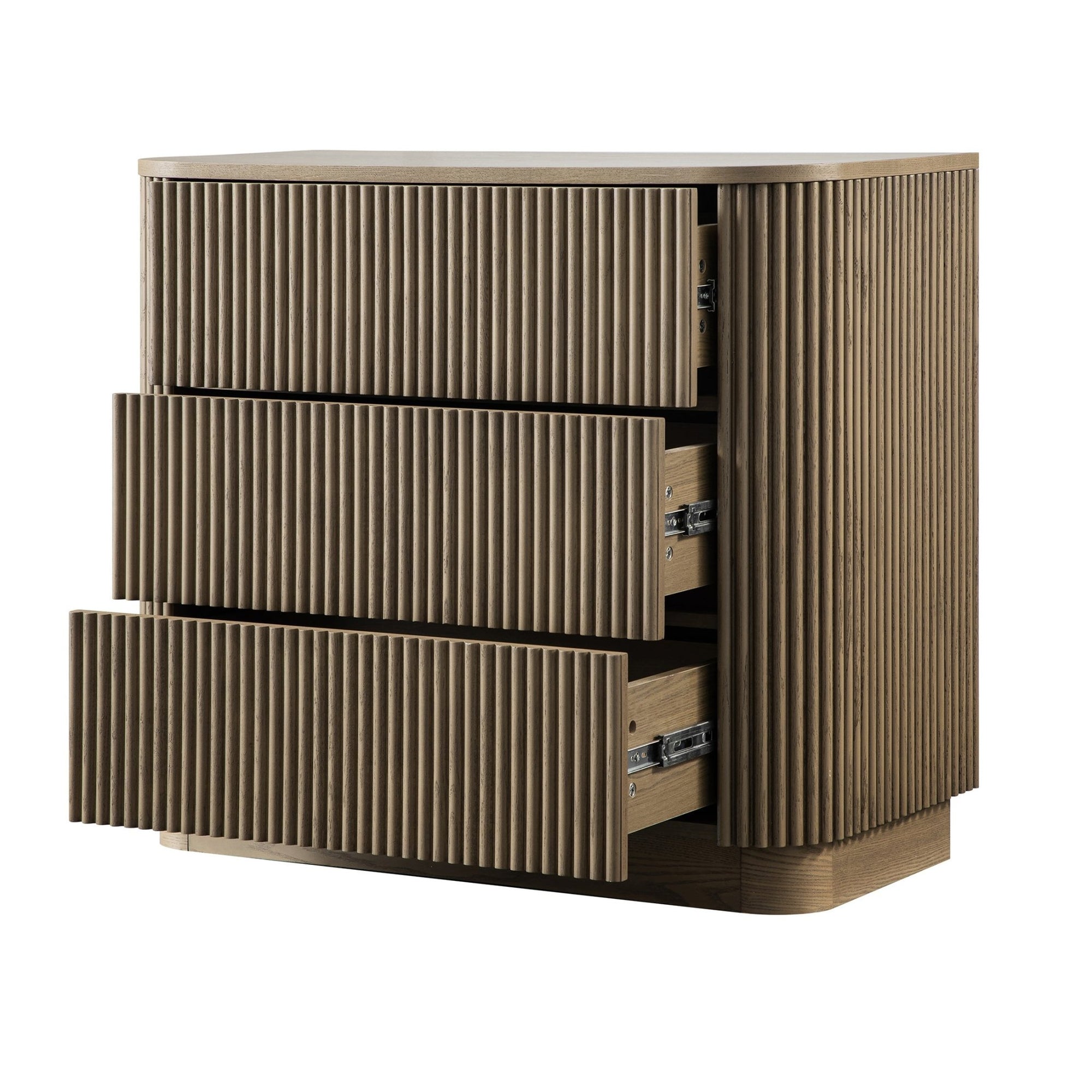 Maru Chest of 3 Drawers, Silver Oak