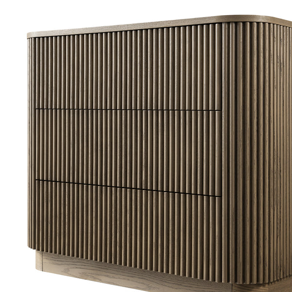 Maru Chest of 3 Drawers, Silver Oak