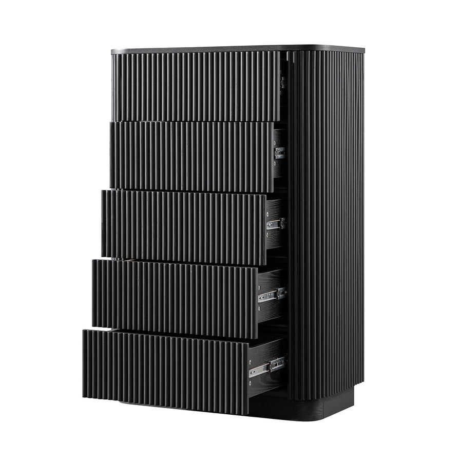 Maru Chest of 5 Drawers, Black