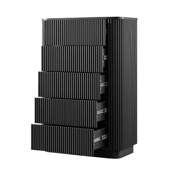 Maru Chest of 5 Drawers, Black
