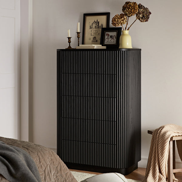 Maru Chest of 5 Drawers, Black