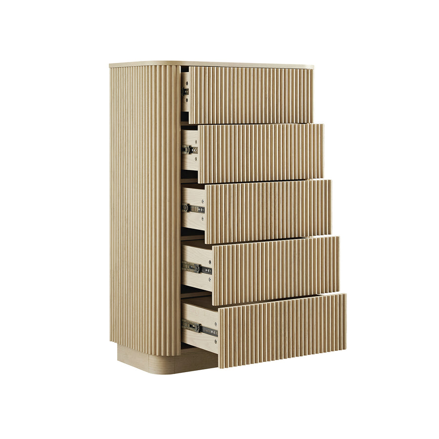 Maru Chest of 5 Drawers, Greige Oak