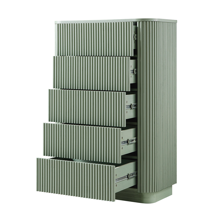 Maru Chest of 5 Drawers, Sage Green