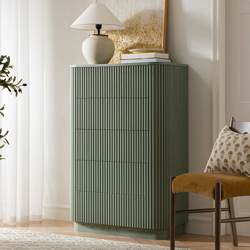 Maru Chest of 5 Drawers, Sage Green
