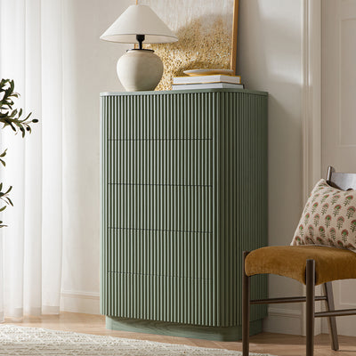 Maru Chest of 5 Drawers, Sage Green