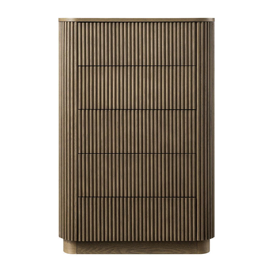 Maru Chest of 5 Drawers, Silver Oak