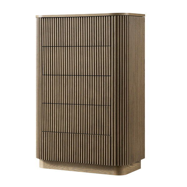 Maru Chest of 5 Drawers, Silver Oak