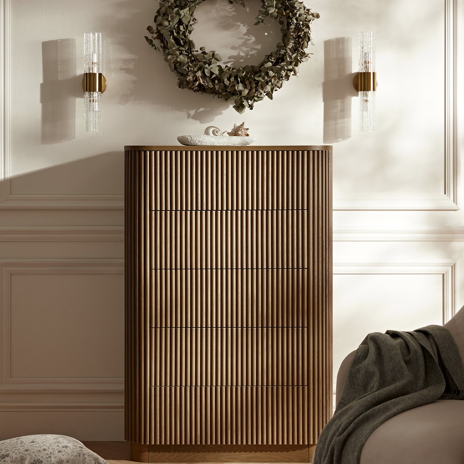 Maru Chest of 5 Drawers, Silver Oak