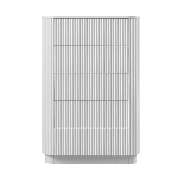 Maru Chest of 5 Drawers, Washed White - daals