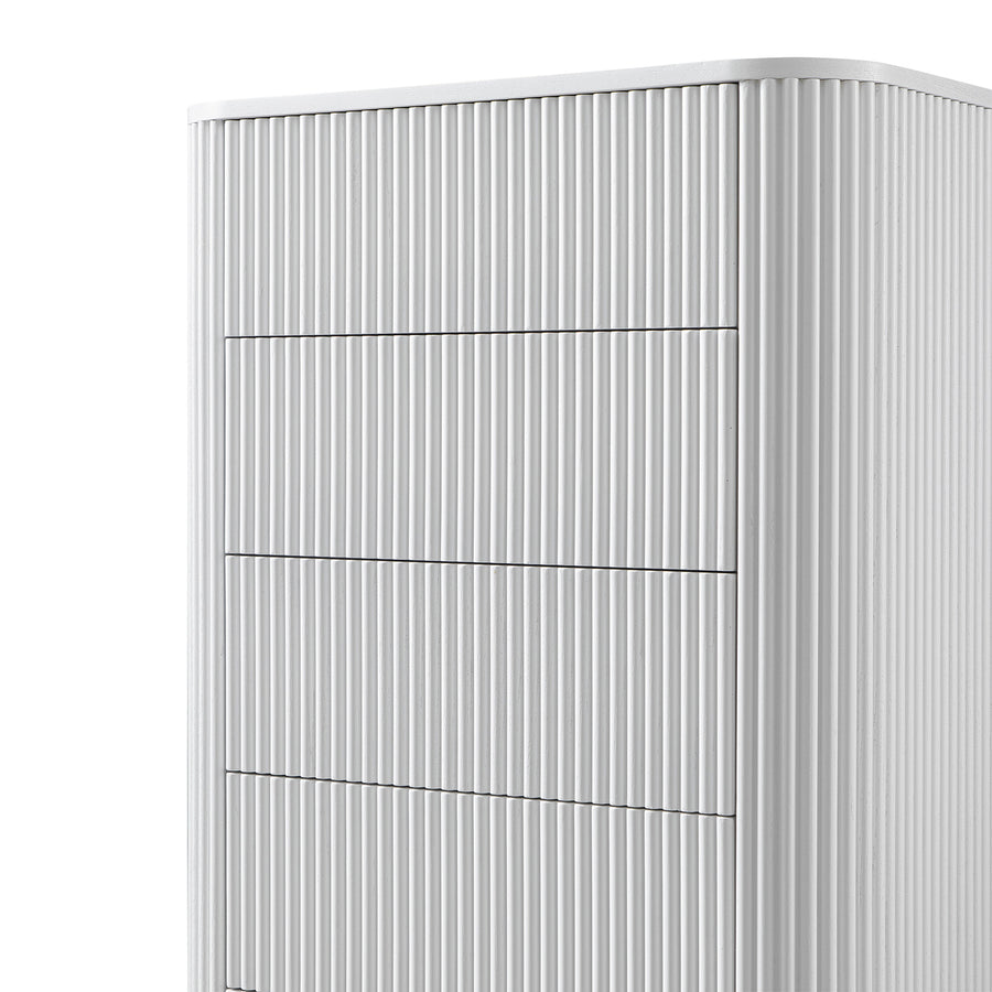 Maru Chest of 5 Drawers, Washed White
