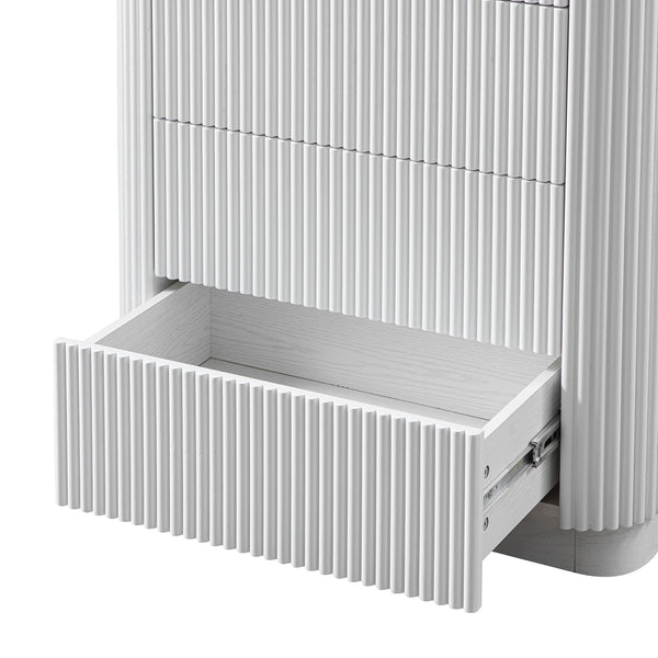 Maru Chest of 5 Drawers, Washed White