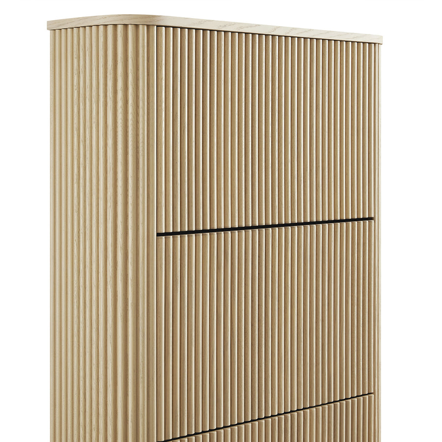 Maru 3-Door Shoe Storage Cabinet, Greige Oak
