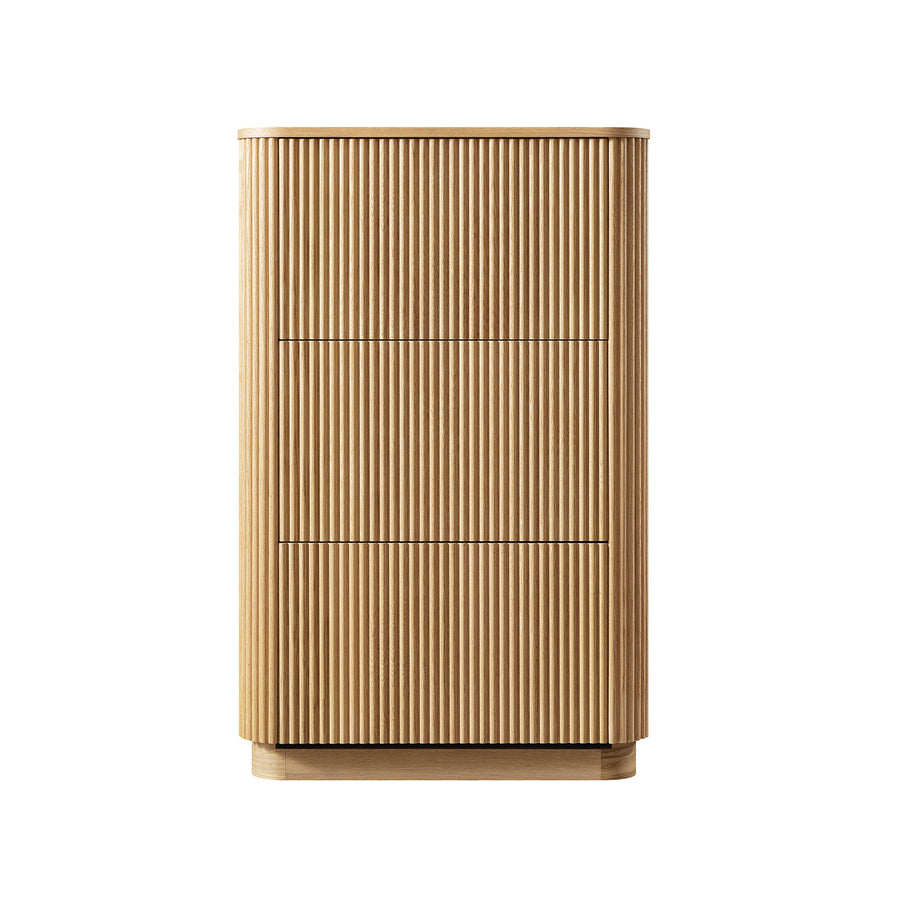 Maru 3-Door Shoe Storage Cabinet, Oak