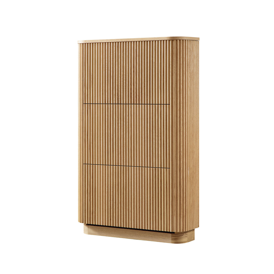 Maru 3-Door Shoe Storage Cabinet, Oak