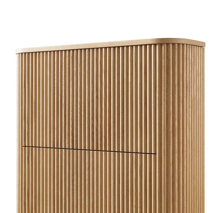 Maru 3-Door Shoe Storage Cabinet, Oak