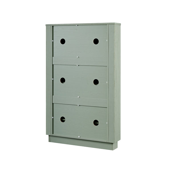 Maru 3-Door Shoe Storage Cabinet, Sage Green