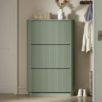 Maru 3-Door Shoe Storage Cabinet, Sage Green