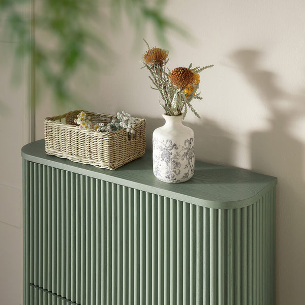 Maru 3-Door Shoe Storage Cabinet, Sage Green