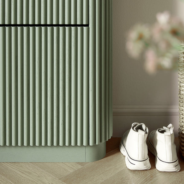 Maru 3-Door Shoe Storage Cabinet, Sage Green