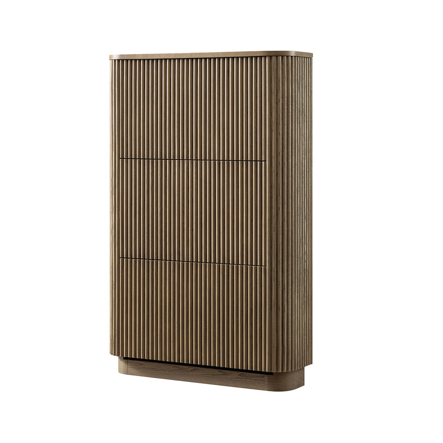 Maru 3-Door Shoe Storage Cabinet, Silver Oak
