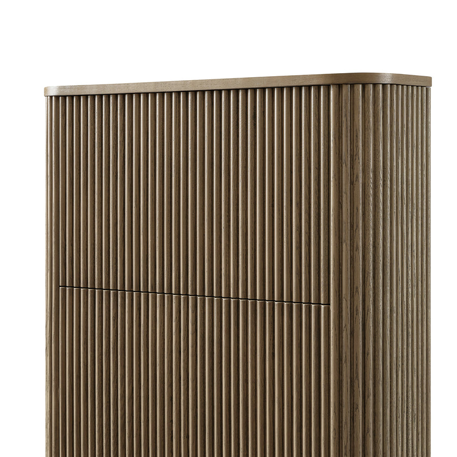 Maru 3-Door Shoe Storage Cabinet, Silver Oak