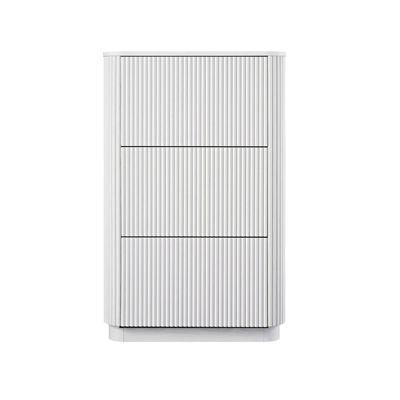 Maru 3-Door Shoe Storage Cabinet, Washed White