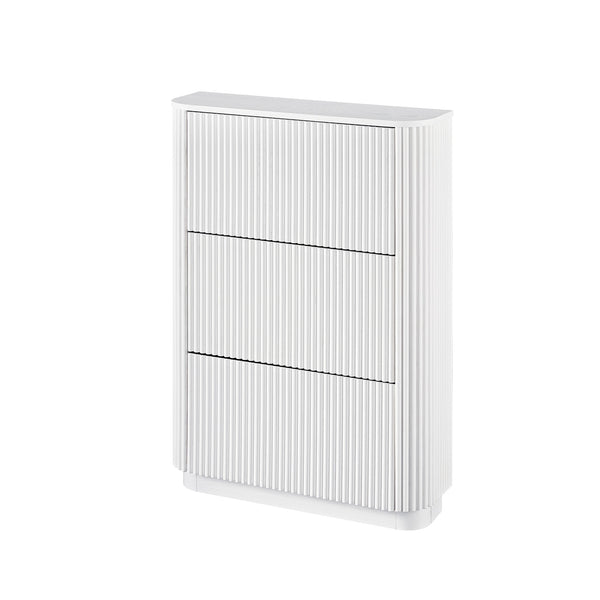 Maru 3-Door Shoe Storage Cabinet, Washed White