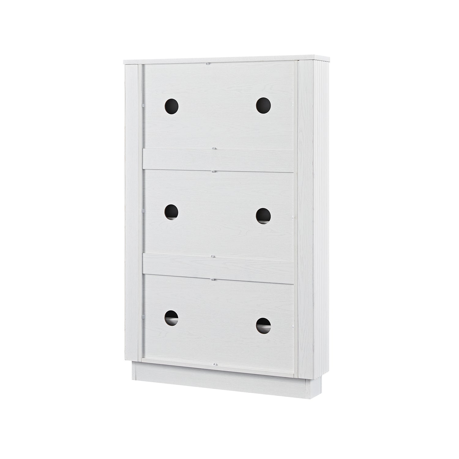 Maru 3-Door Shoe Storage Cabinet, Washed White