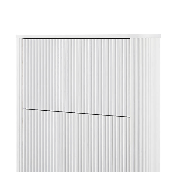 Maru 3-Door Shoe Storage Cabinet, Washed White