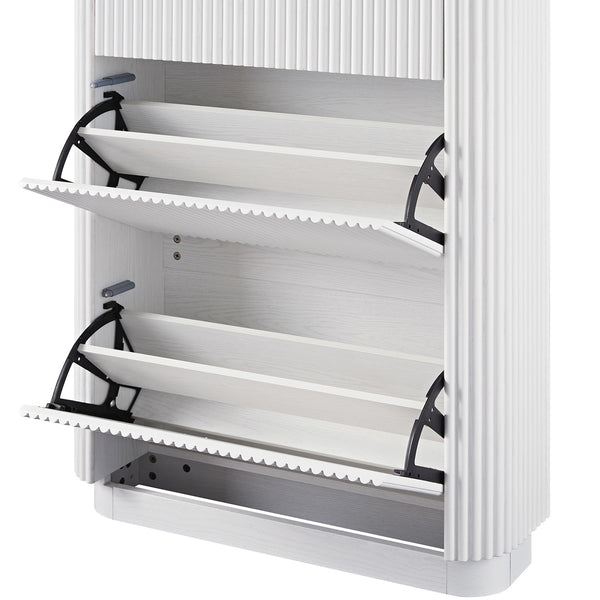 Maru 3-Door Shoe Storage Cabinet, Washed White