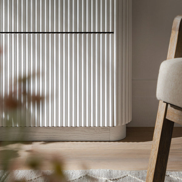 Maru 3-Door Shoe Storage Cabinet, Washed White