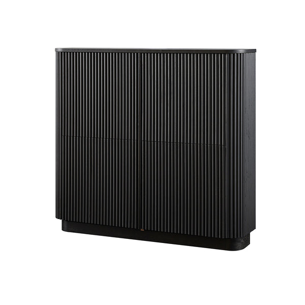 Maru 4-Door Shoe Storage Cabinet, Black