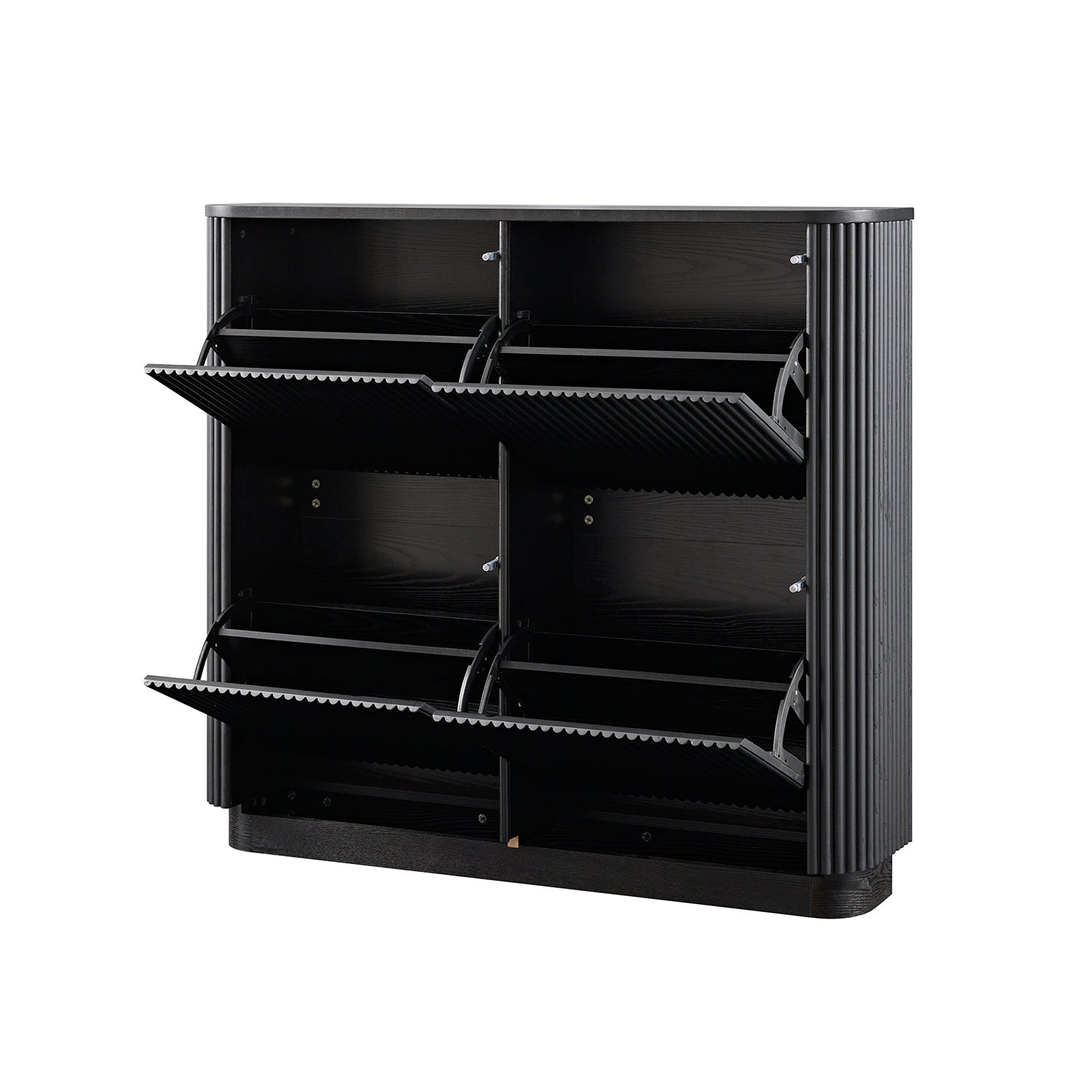 Maru 4-Door Shoe Storage Cabinet, Black